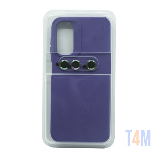 Capa de Silicone com Conjunto de Vidro de Câmera Separado para Samsung Galaxy 14 Azul